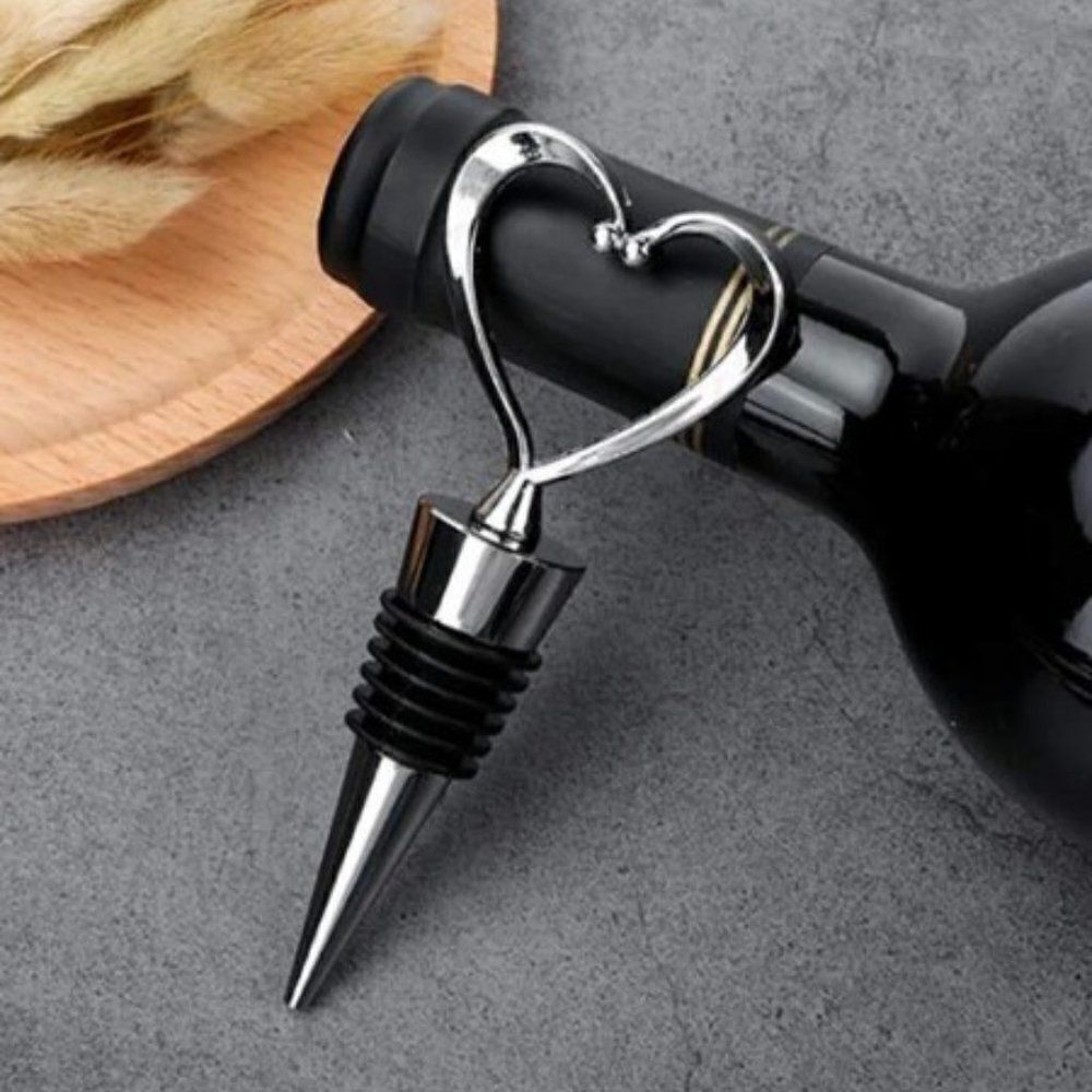 SILVER HEART WINE BOTTLE STOPPER